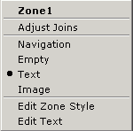 Edit Zone menu