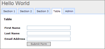 Codeless app development table